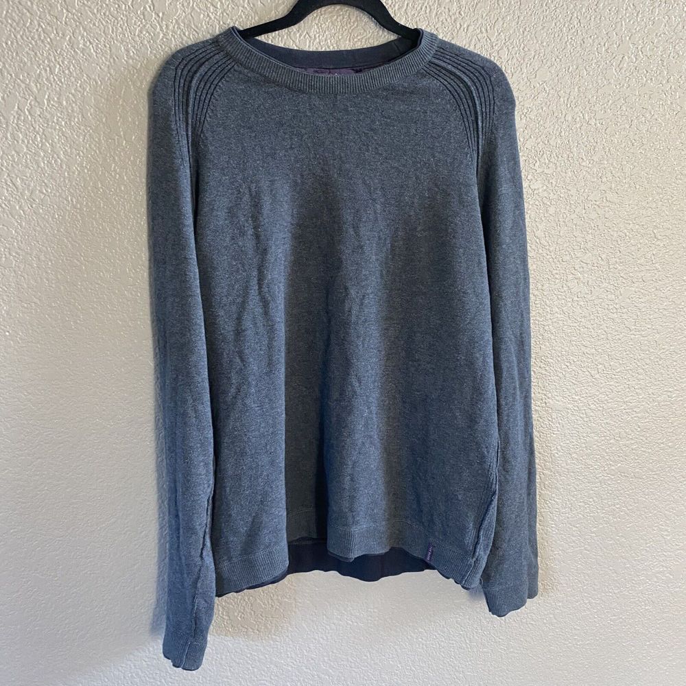 Ted Baker London Sweater Mens Sz 5 XL Charcoal Gray Crew Cotton Wool Pullover